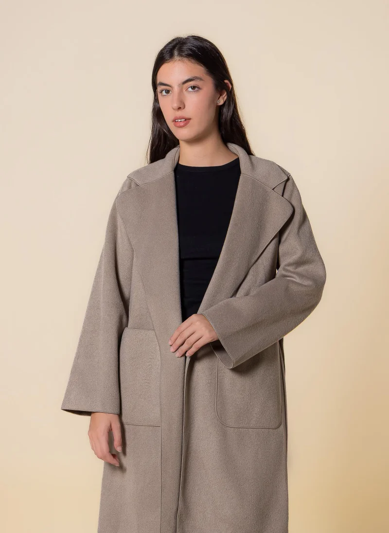 SHAPES DETAILED WOOL BLEND COAT