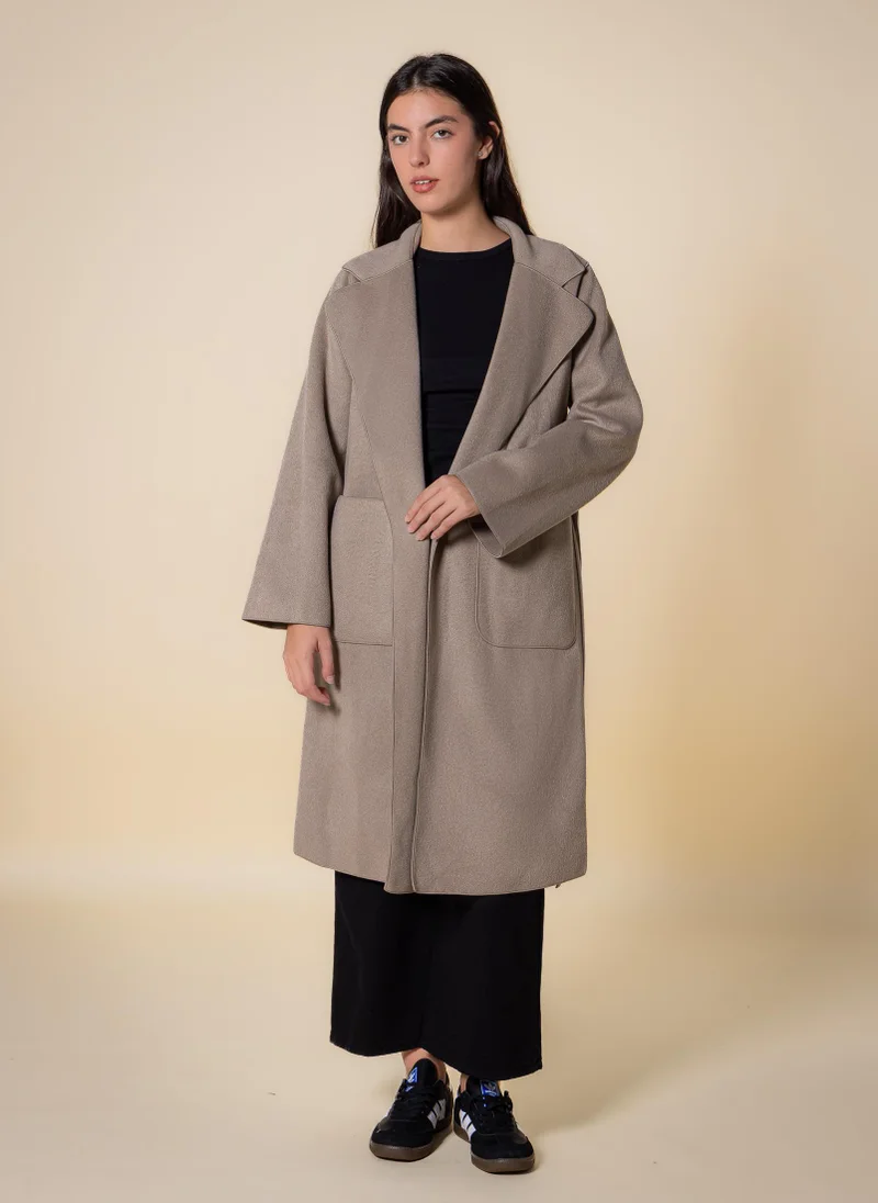 SHAPES DETAILED WOOL BLEND COAT