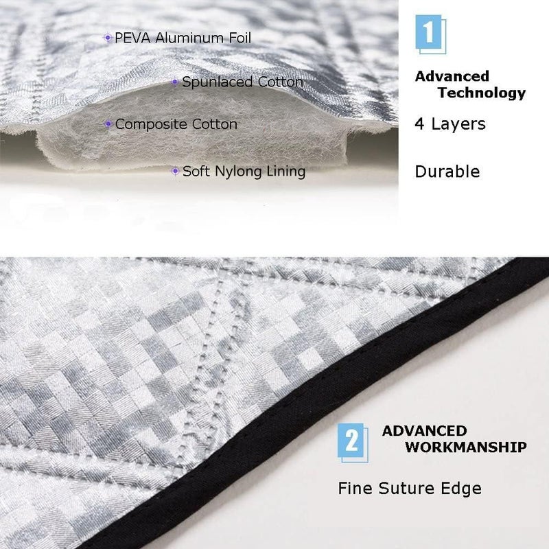Beicarin Car Windshield Cover, Heavy Duty Thick Protective Windscreen Cover - Snow Ice Frost Sun UV Dust Water Resistent - Pefect Fit for Cars SUVs All Years Summer/Winter - Image 4