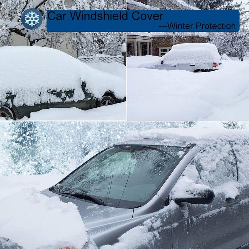 Beicarin Car Windshield Cover, Heavy Duty Thick Protective Windscreen Cover - Snow Ice Frost Sun UV Dust Water Resistent - Pefect Fit for Cars SUVs All Years Summer/Winter - Image 2
