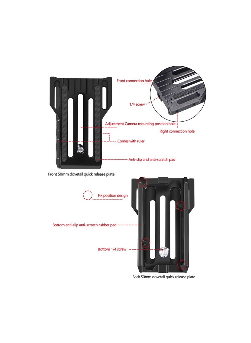 SYOSI SLR Vertical Fast Mounting Board Black Fast Loading Professional L Type Mount Bracket for ZHIYUN WEEBILL, for RSC2 RS2, for DJ1 - Image 5