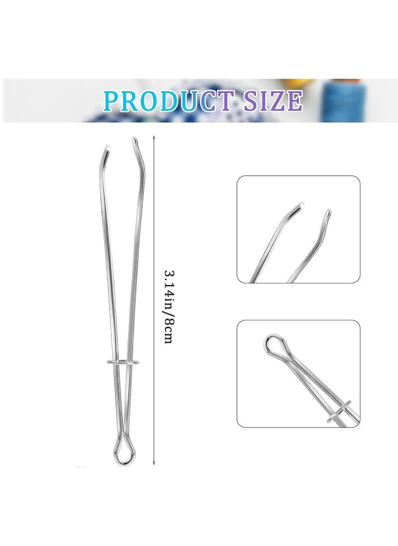 Generic 6pcs Draw String Threader Tool Stainless Steel Elastic Threader Easy Needle Easy Pull Drawstring Replacement Craft Tools Short Metal Tweezers Clips Hoody Threader for Jacket Sweatpants  - Image 2