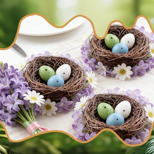 Exasinine 10 Pcs 5.5'' Artificial Bird Nest for Crafts, Easter, Party, Wedding, Patio Garden, Succulent Planter, Moss Landscape, DIY Terrarium and Spring Vignettes (5.5 Inches) - Image 4