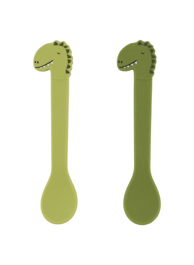 Trixie Silicone Feeding Spoon - Pack of 2 - Mr. Dino - Image 1