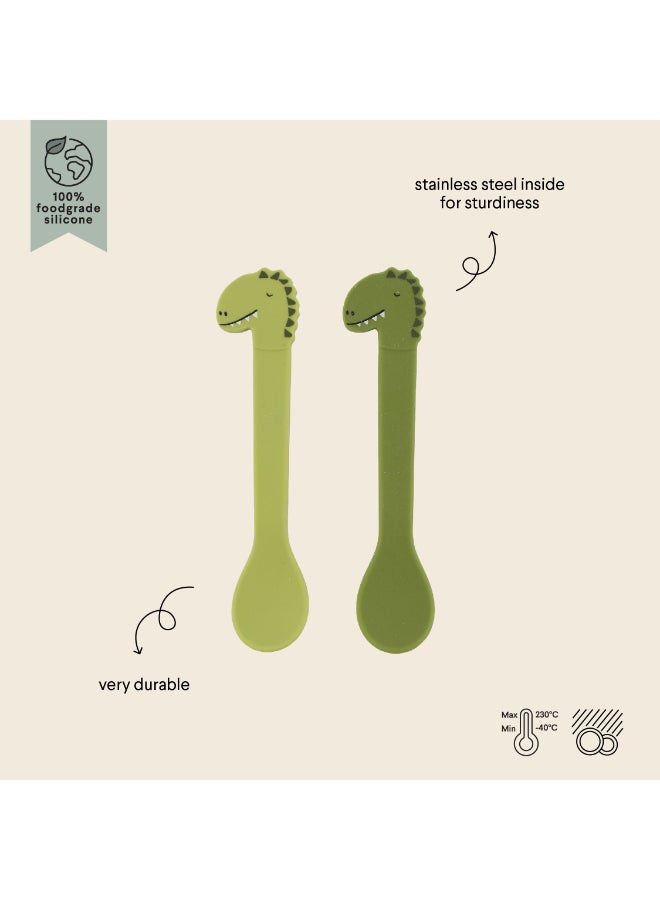 Trixie Silicone Feeding Spoon - Pack of 2 - Mr. Dino - Image 2