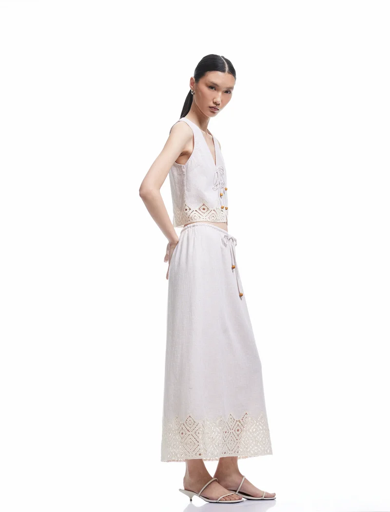KOTON Crocheted Detail Maxi Skirt