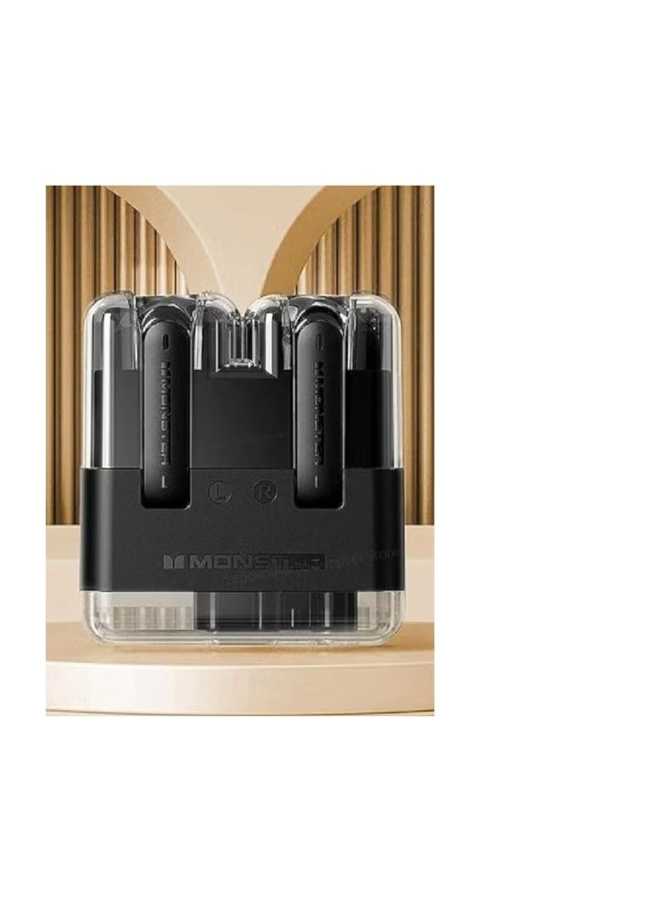 Monster XKT12 True Wireless Bluetooth 5.3 Earbuds – Deep Bass, Noise Reduction, and Touch Control (Black)