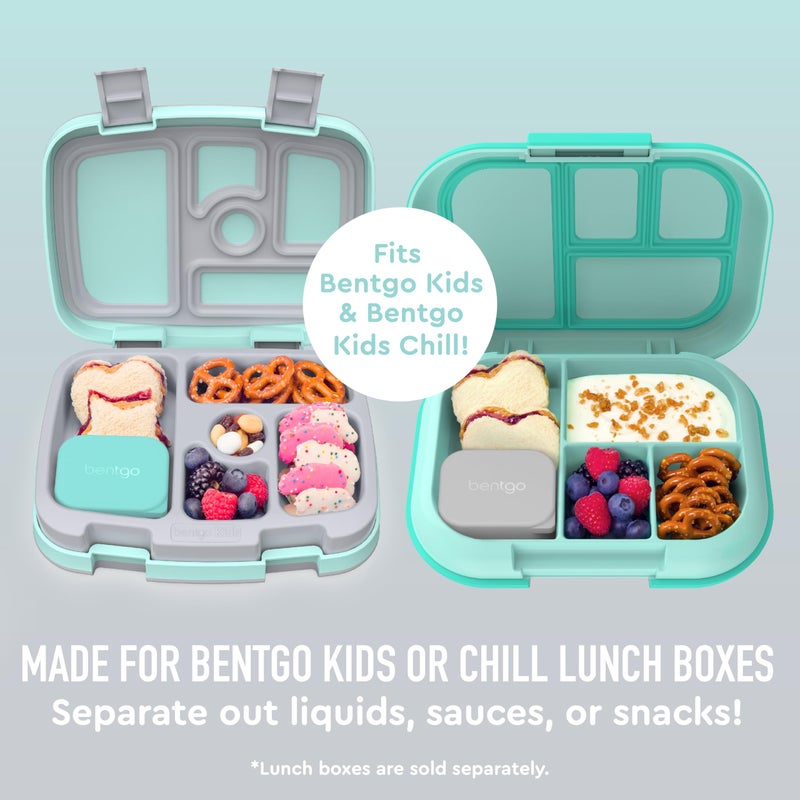 Bentgo Sidekicks 2-Pack Silicone Container Set - Dipping Sauce Cups for Condiments & Small Snacks  Reusable  Durable  & Leak-Proof Liquid Storage  Salad Dressing Container - 2.6 oz (Gray & Aqua) - Image 2