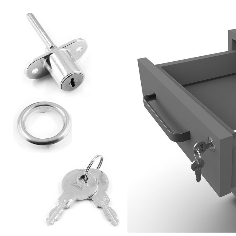 Link قفل قاعدة 480 مم - قفل درج تركيبي ثقيل مع وظيفة متعددة الأدراج | حل تخزين آمن للمنازل والمكاتب والأدراج والخزائن | بناء معدني متين - Image 1