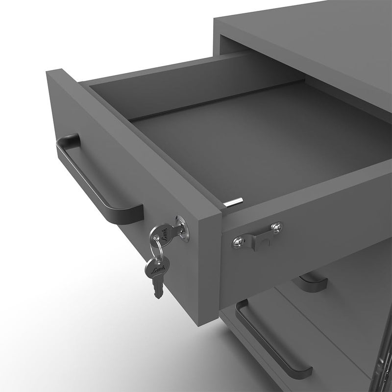 Link قفل قاعدة 480 مم - قفل درج تركيبي ثقيل مع وظيفة متعددة الأدراج | حل تخزين آمن للمنازل والمكاتب والأدراج والخزائن | بناء معدني متين - Image 2