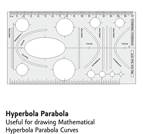 KHYATI Pro circle-25 Circles, Circle Master-35 Circles, Hyperbola Parabola, Geometry Template (16 Shapes), Set Square Big & Small Drafting Scale Ruler- Architect, Engineering/Other Students- Set of 6 - Image 5