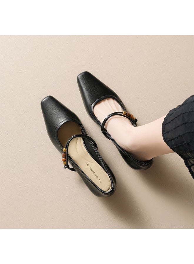 RED DRAGONFLY Years Women's Shoes French Retro Square Toe Mary Jane Shoes Versatile Low-cut Flats - Image 2