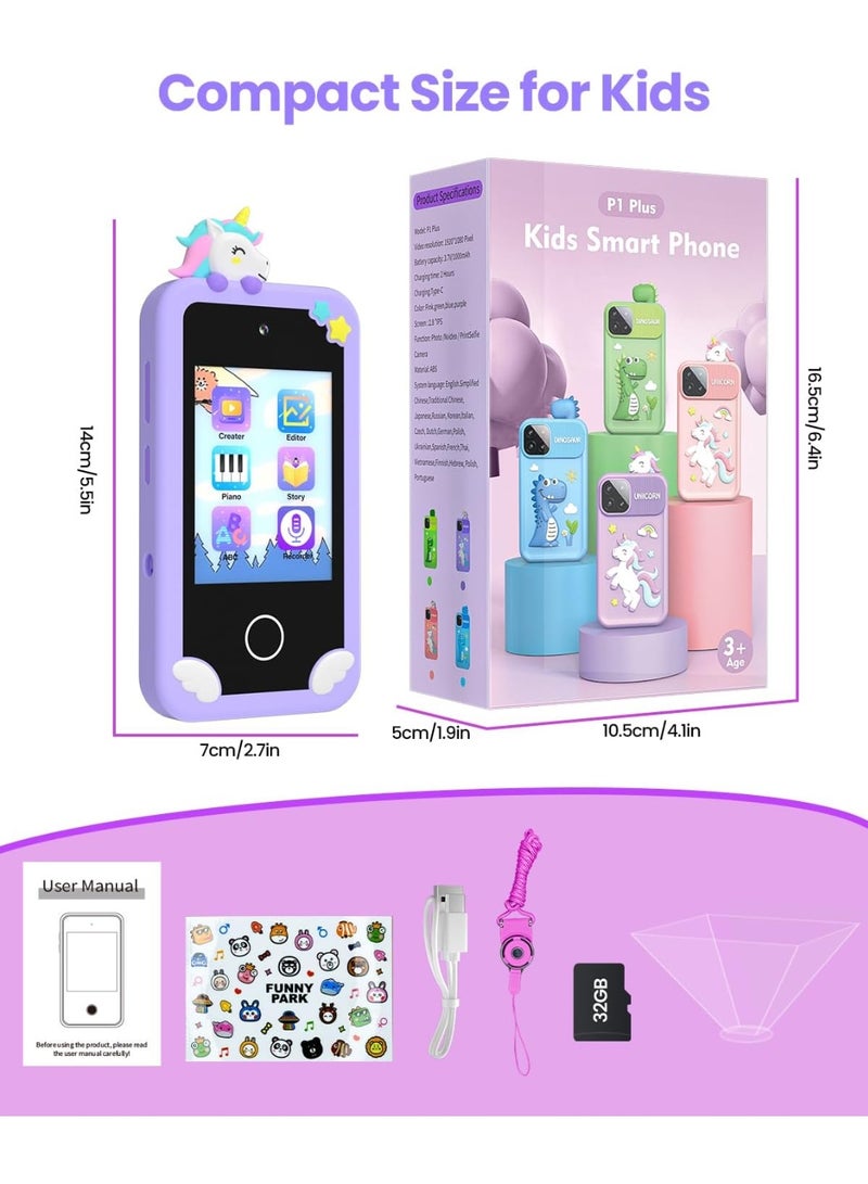 Smart Phone for Kids – Touch Screen Mobile Phone with Dual Camera, MP3 Music Player, Type-C Charging, 2.8" IPS Display & 1000mAh Battery – Safe Educational Toy Phone for Children - Image 4