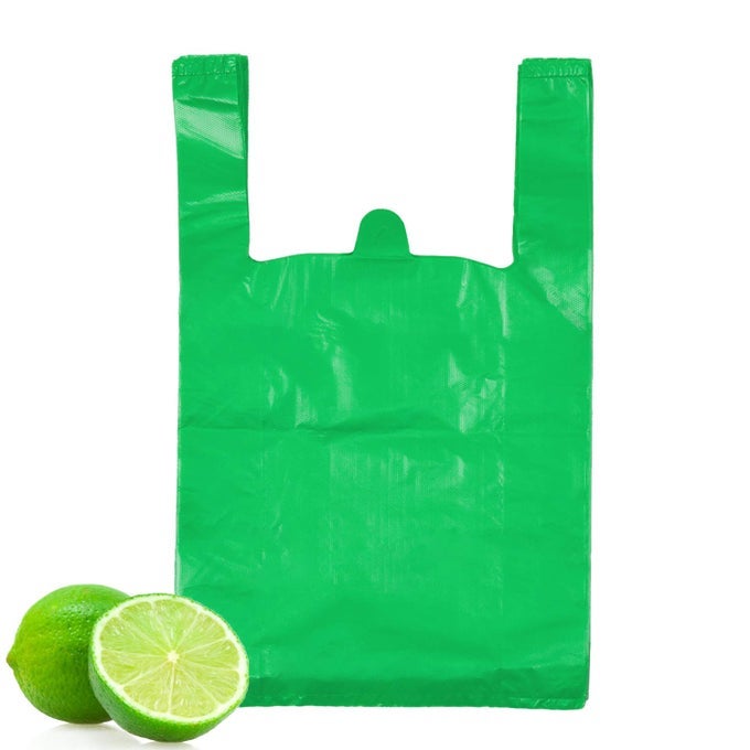 T SHIRT BAGS PLASTIC BAGS WITH HANDLES FOR MERCHANDISE RETAIL SHOPPING AND ST PATRICKS DAY BOLSAS DE PLASTICO PARA NEGOCIO 12X20 INCH GREEN 200PCS
