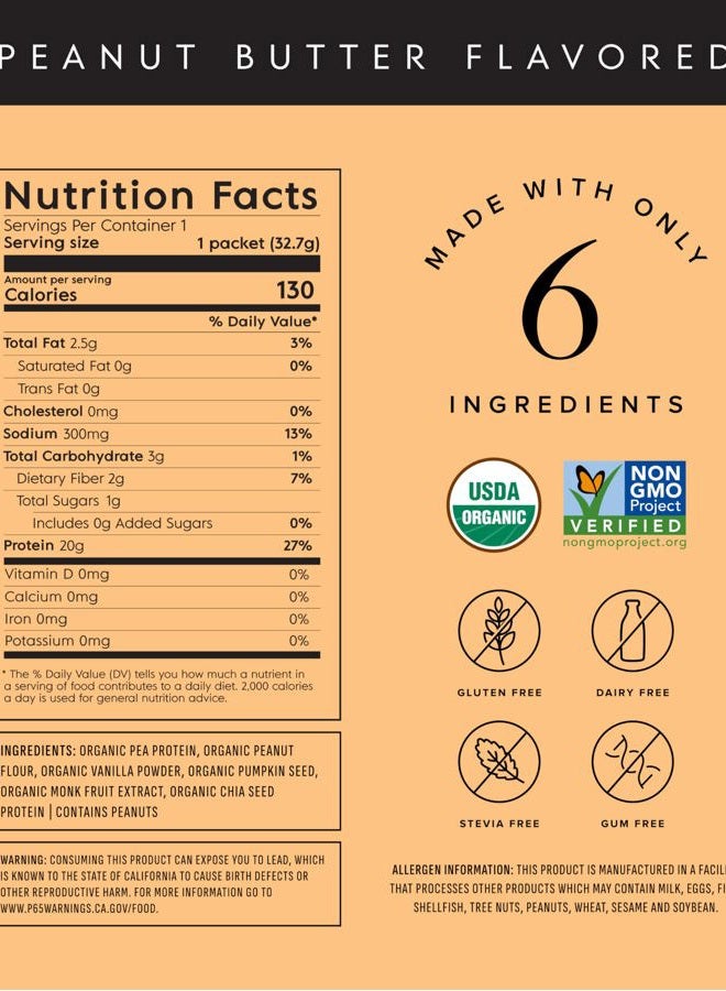 Truvani Vegan Pea Protein Powder | Peanut Butter | 20g Organic Plant Based Protein | Single Serving Travel Packets | 10 Servings | Keto | Gluten & Dairy Free | Low Carb | No Added Sugar - Image 2