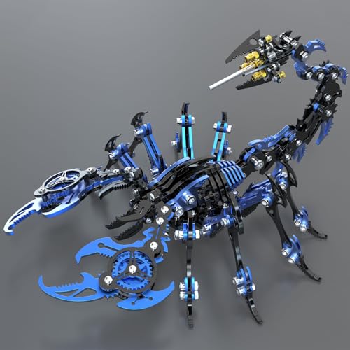 Metalkitor Scorpion 3D Metal Puzzles Kits for Adults Teens 454 Pcs Mechanical Assembly Models 4 Hours to Build Ideal for Gifts and Decorations Blue and Black - Image 5