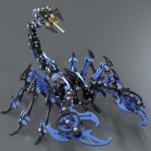 Metalkitor Scorpion 3D Metal Puzzles Kits for Adults Teens 454 Pcs Mechanical Assembly Models 4 Hours to Build Ideal for Gifts and Decorations Blue and Black - Image 1