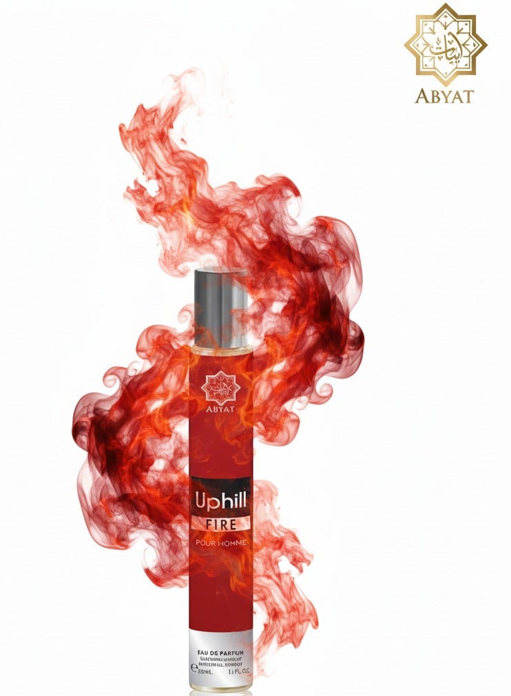 ABYAT Uphill Fire Pour Homme Eau De Parfum – Intense Woody & Spicy Long Lasting Fragrance for Men 33ml (Red & Silver) - Image 2