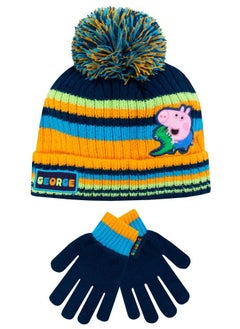 Peppa Pig Kids Winter Hat and Gloves Set George Pig Multi One Size  - Image 1