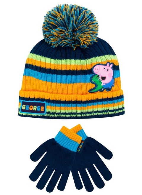 Kids Winter Hat and Gloves Set George Pig Multi One Size
