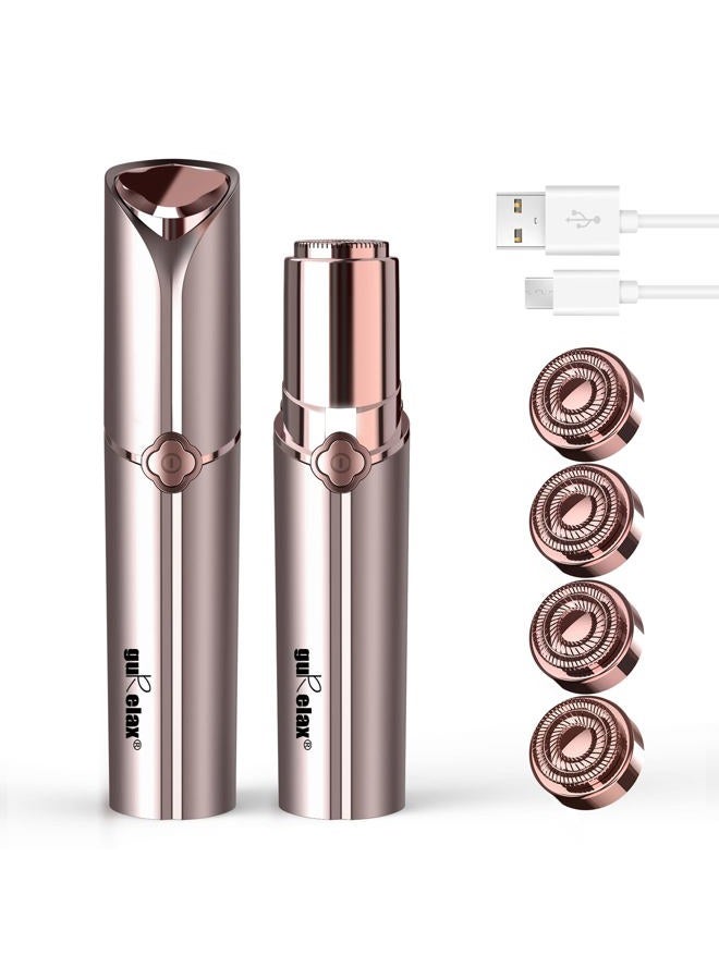GURELAX Women's Facial Hair Removal - Painless Chin & Upper Lip Shaver - Includes 4 Replacement Heads - Image 1