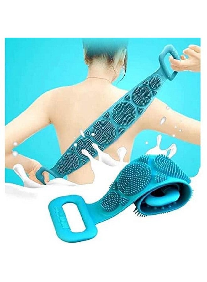 Magic Providers Silicone Body Back Scrubber, Double Side Bathing Brush for Skin Deep Cleaning Massage, Dead Skin Removal Exfoliating Belt for Shower, Easy to Clean, Lathers Well for Men & Women - Image 1