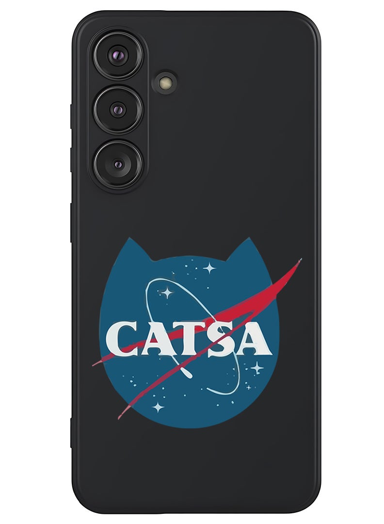 Theodor Protective Slim Fit Case Liquid Silicone Cover with Full Body Protection Anti-Scratch Shockproof Case For Samsung Galaxy S25 Plus (Black) - Catsa-01 - Image 1