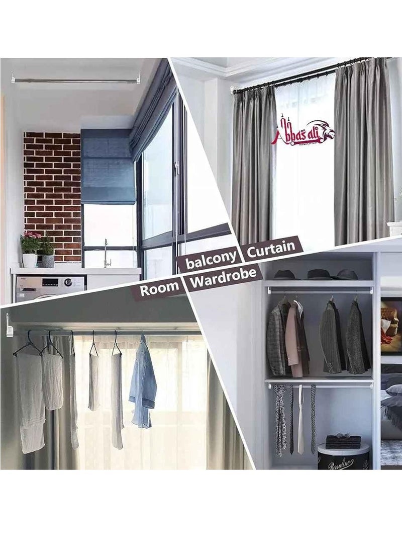 ABBASALI 100cm Wardrobe Bar, Wardrobe Hanging Rod End Support And Screws, Chrome Plated, Gloves & Screwdriver (2) - Image 2