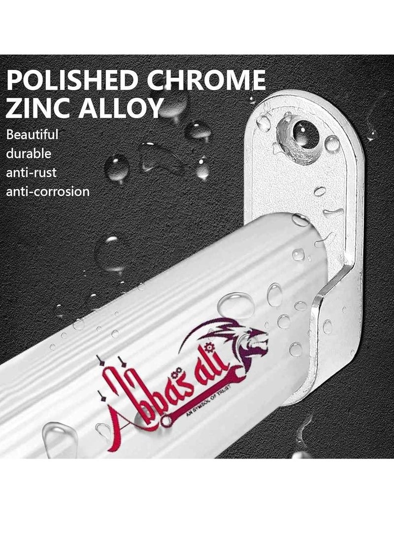 ABBASALI 100cm Wardrobe Bar, Wardrobe Hanging Rod End Support And Screws, Chrome Plated, Gloves & Screwdriver (2) - Image 3