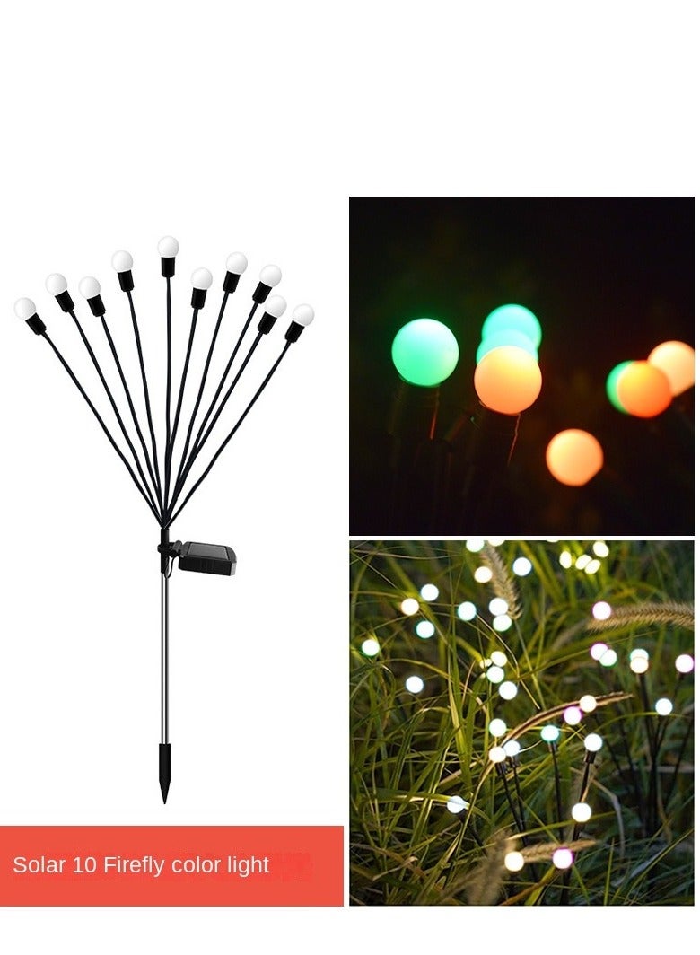 Solar lawn lights Garden lights LED wind firefly ground plug-in lights multicolor 2pcs 20 lights - Image 1