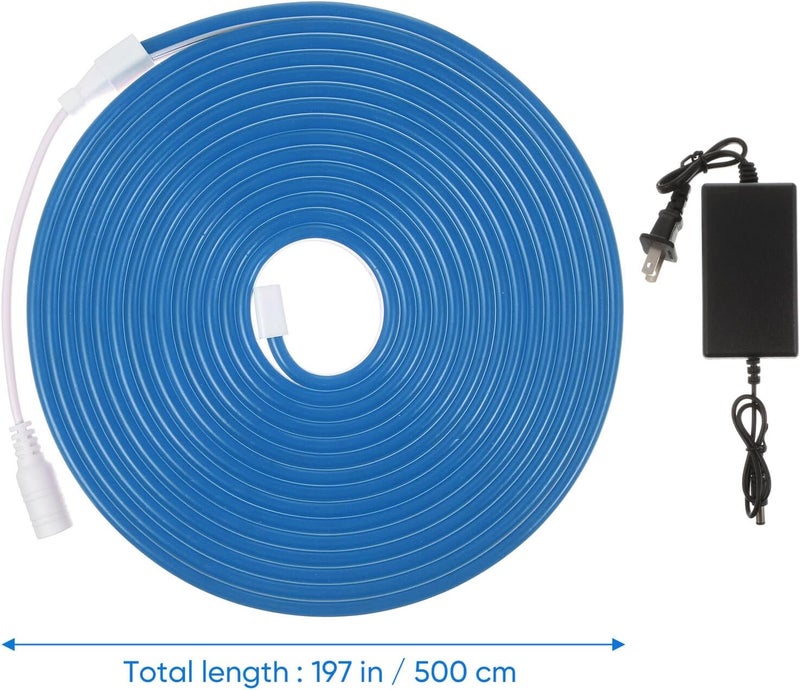 BESTonZON LED Light Strip Flexible LED Strip Lights with US Plug 5 Meters Blue Color Ac110v Power Supply for Bedroom and Bar - Image 2