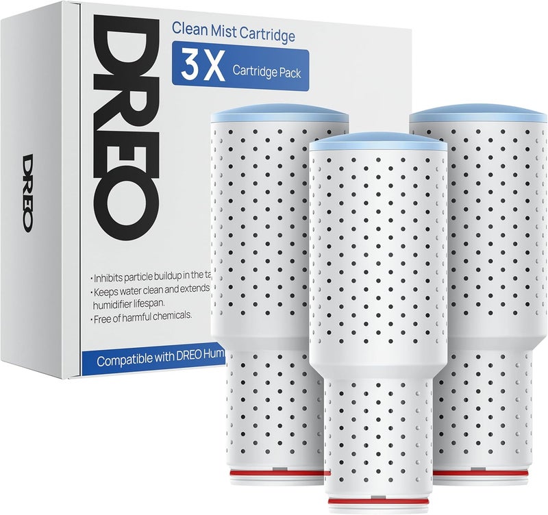 Dreo Clean Mist Cartridge 3-Pack for Humidifiers, Compatible with Humidifiers HM311/311S/524/524S/306, Reduce Contaminants Build-up, Healthier Mist, Easier Cleaning - Image 1