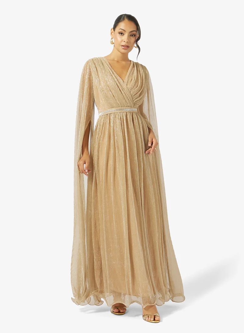 جولدن ابل Plisse Chiffon Maxi Dress