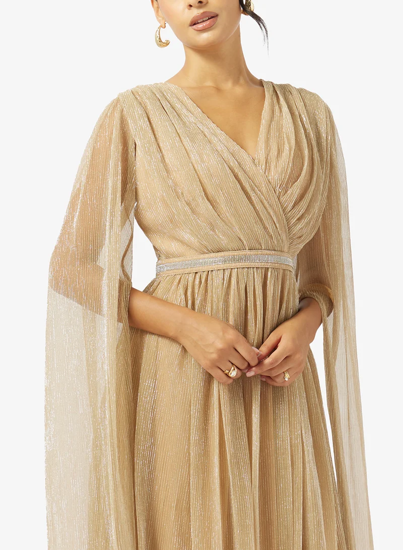 Golden Apple  Plisse Chiffon Maxi Dress for Women | Best Price UAE