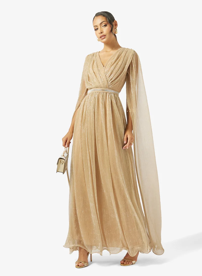 Golden Apple  Plisse Chiffon Maxi Dress for Women | Best Price UAE