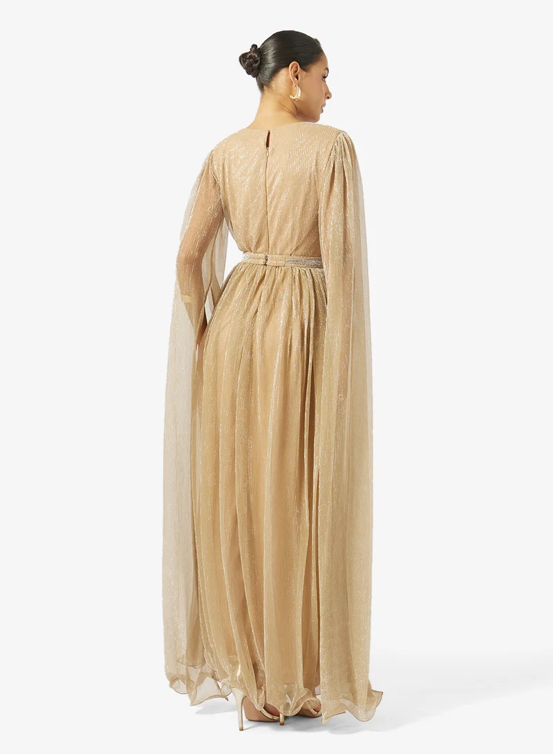 جولدن ابل Plisse Chiffon Maxi Dress