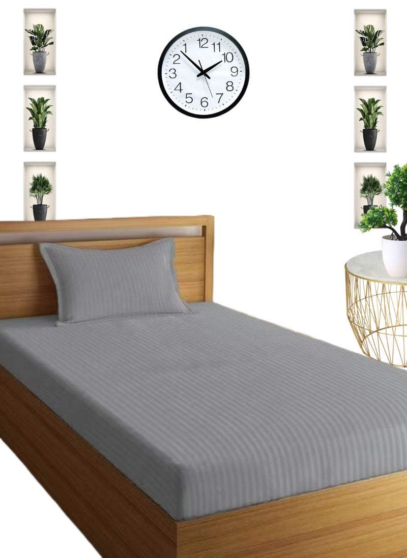 Blueberry Silver Extra Deep Pocket Bed Sheet Cotton 3 Piece Sheet Set 120x200+15cm - Image 1