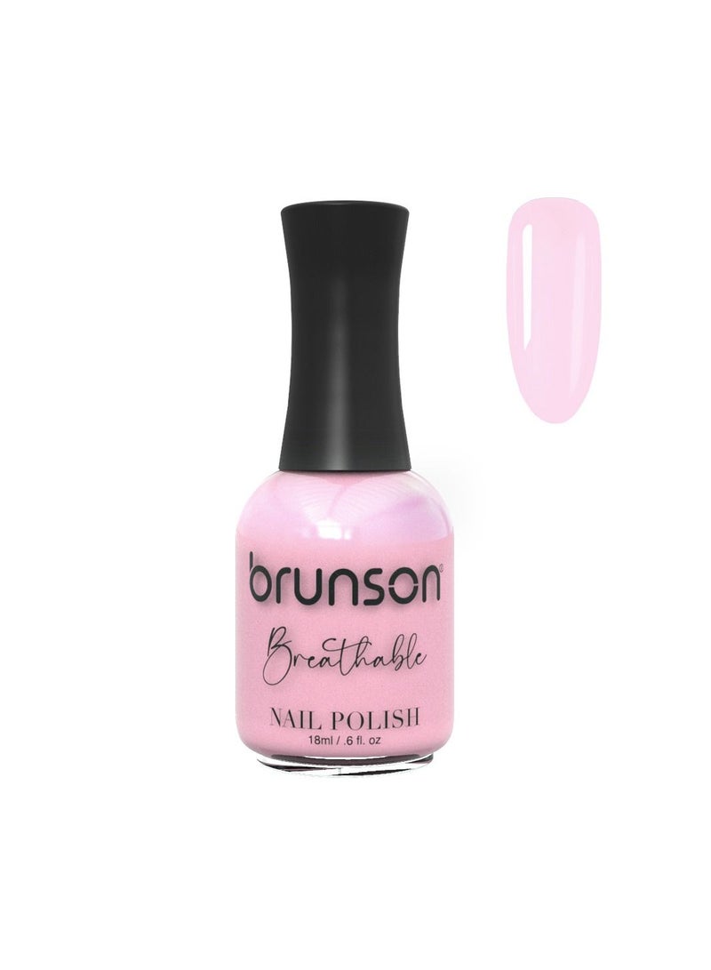 brunson طلاء أظافر برونسون القابل للتنفس - طلاء أظافر حلال - صديق للوضوء - سريع الجفاف - نباتي - سهل الإزالة وصديق للبيئة - لامع عضوي - طلاء أظافر قائم على الماء - 18 مل BH002
