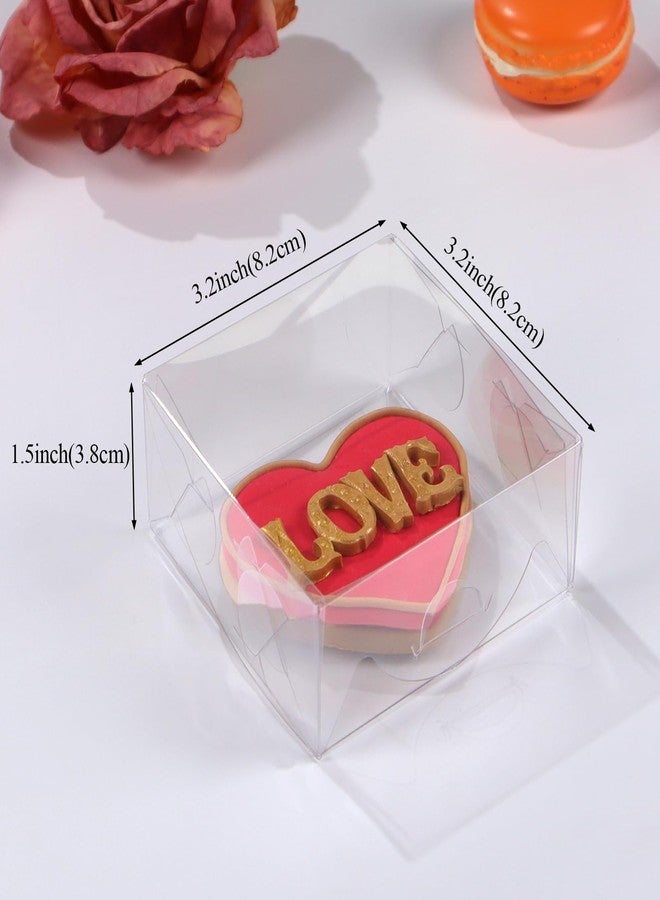 SLShePack 3.3"X3.3"X1.5" 100PCS Clear Chocolate Truffle Boxes for Cookies, Soap, Donuts, Macarons, Mini Bakery, Brownies - Image 2