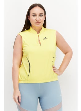 Adidas Women Plus Size Brand Logo Training Top, Yellow  - Image 1