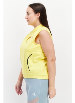 Adidas Women Plus Size Brand Logo Training Top, Yellow  - Image 4