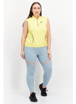 Adidas Women Plus Size Brand Logo Training Top, Yellow  - Image 2