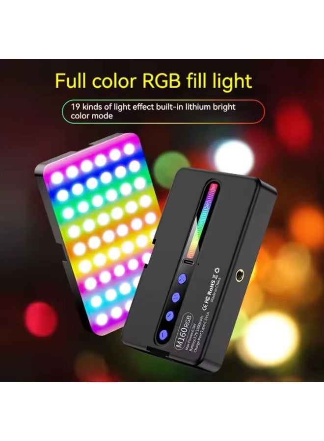 كادراما مصباح فيديو RGB - لوحة إضاءة LED محمولة للكاميرا - ألوان كاملة 360 درجة - شحن سريع - بطارية 1800 مللي أمبير في الساعة - - مصباح ملء التصوير الفوتوغرافي - مصباح LED محمول للكاميرا - Image 5