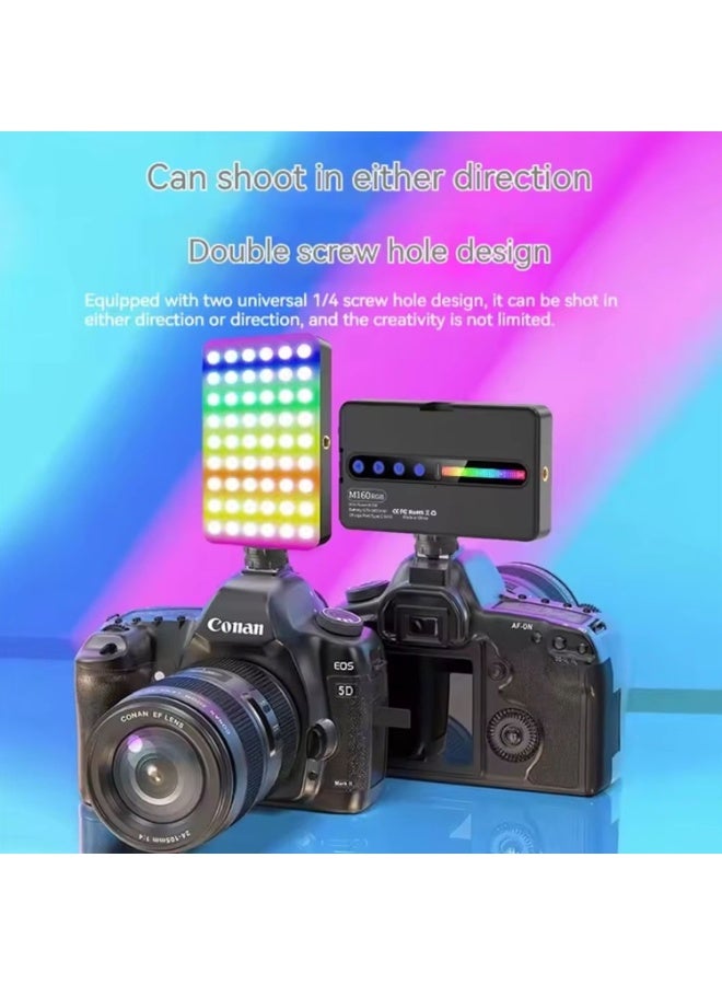 كادراما مصباح فيديو RGB - لوحة إضاءة LED محمولة للكاميرا - ألوان كاملة 360 درجة - شحن سريع - بطارية 1800 مللي أمبير في الساعة - - مصباح ملء التصوير الفوتوغرافي - مصباح LED محمول للكاميرا - Image 4