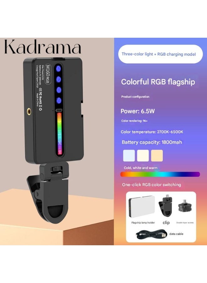 كادراما مصباح فيديو RGB - لوحة إضاءة LED محمولة للكاميرا - ألوان كاملة 360 درجة - شحن سريع - بطارية 1800 مللي أمبير في الساعة - - مصباح ملء التصوير الفوتوغرافي - مصباح LED محمول للكاميرا - Image 2