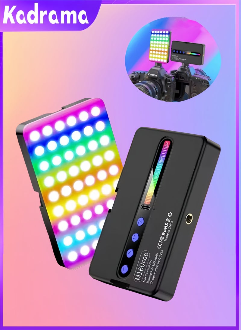 كادراما مصباح فيديو RGB - لوحة إضاءة LED محمولة للكاميرا - ألوان كاملة 360 درجة - شحن سريع - بطارية 1800 مللي أمبير في الساعة - - مصباح ملء التصوير الفوتوغرافي - مصباح LED محمول للكاميرا - Image 1