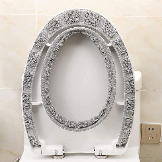 TrendyTrends TrendyTrends Hygienic Comfortable Washable Heated Toilet Seat Soft Warmer Stretchable EasytoInstall Thicker Cloth Cushion Mat Lid Cover Pads Multicolor - Image 2
