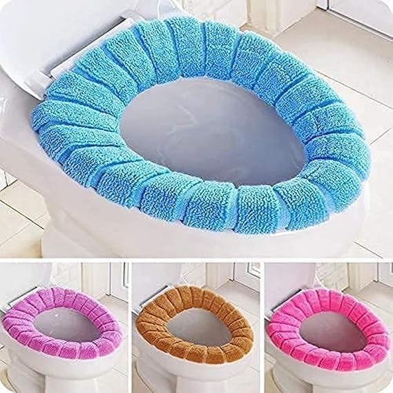 TrendyTrends TrendyTrends Hygienic Comfortable Washable Heated Toilet Seat Soft Warmer Stretchable EasytoInstall Thicker Cloth Cushion Mat Lid Cover Pads Multicolor - Image 5