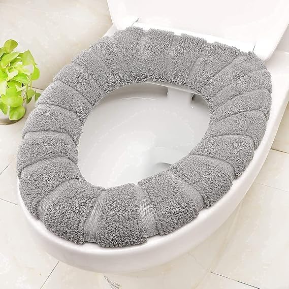 TrendyTrends TrendyTrends Hygienic Comfortable Washable Heated Toilet Seat Soft Warmer Stretchable EasytoInstall Thicker Cloth Cushion Mat Lid Cover Pads Multicolor - Image 4