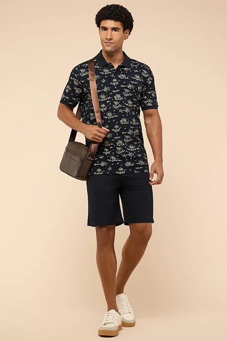 أر أند بي Printed Polo T-Shirt with Short Sleeves